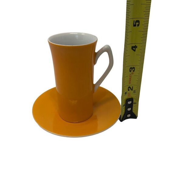 Harmony House Japan Fine China Espresso Cup Saucer Demi Orange Retro Japan - Picture 2 of 10
